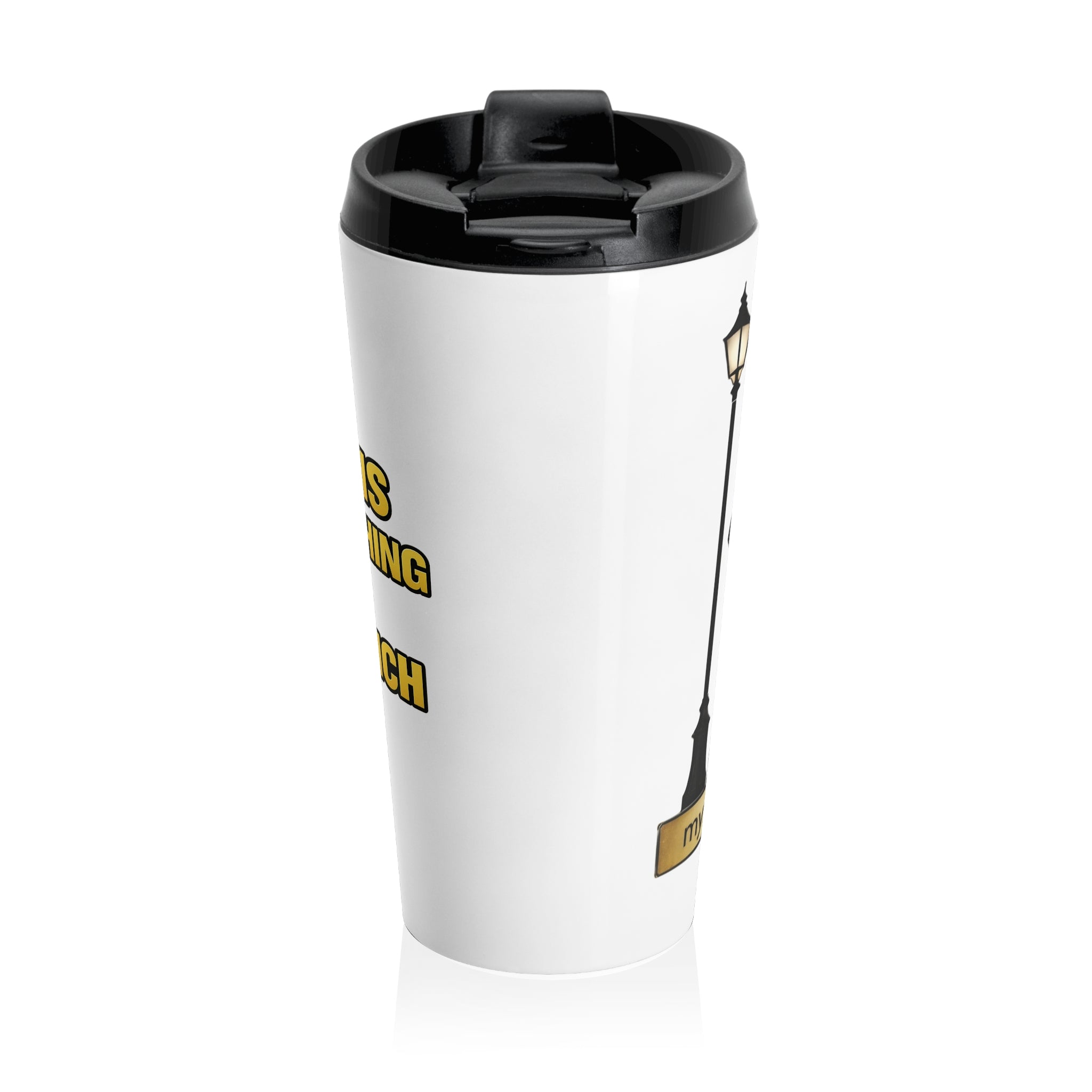 Travel Mug — 'There Are No Such Things As Free Lunch' Vintage Lamp Design Stainless Steel Tumbler