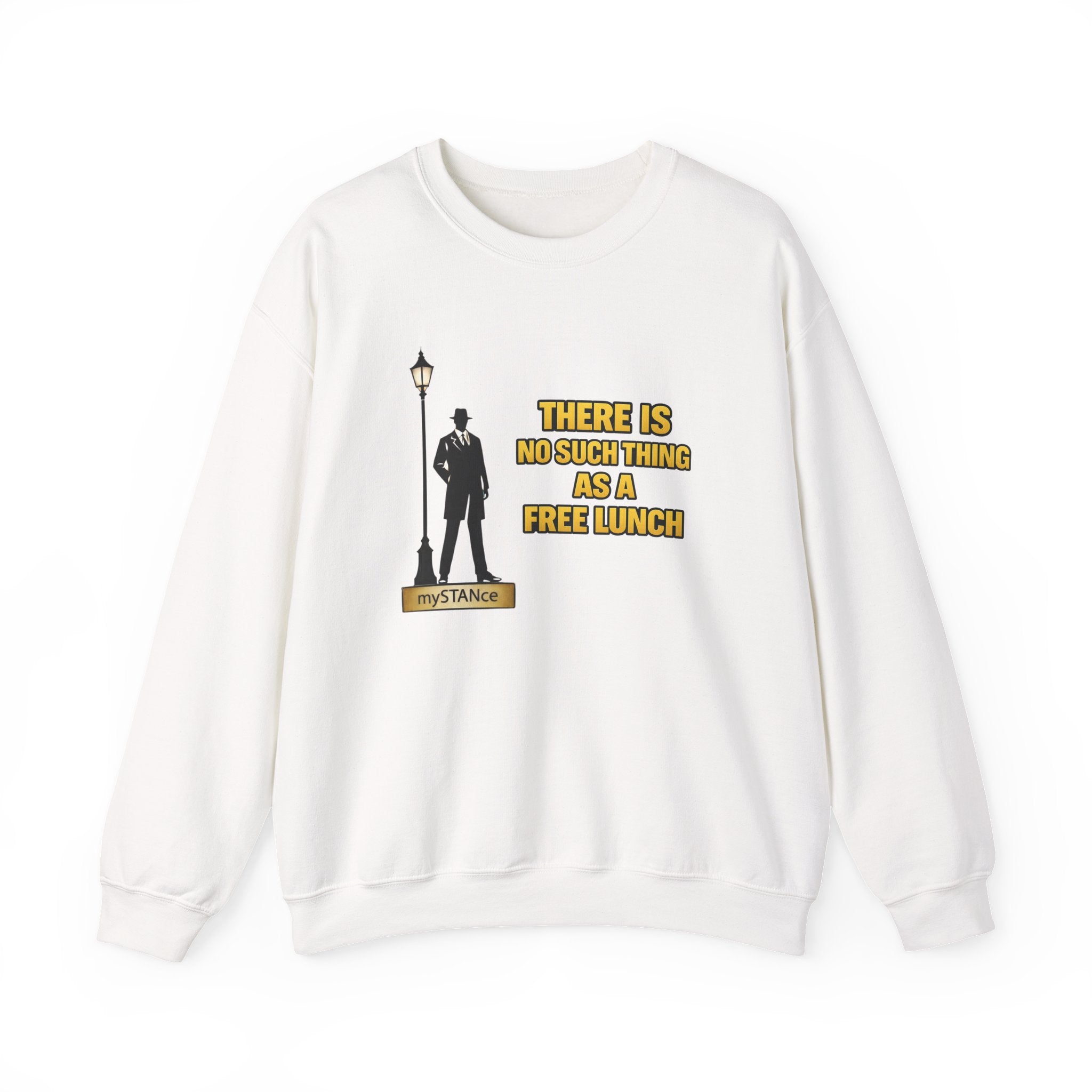 Crewneck Sweatshirt — “There Is No Such Thing As A Free Lunch” Vintage Detective Graphic