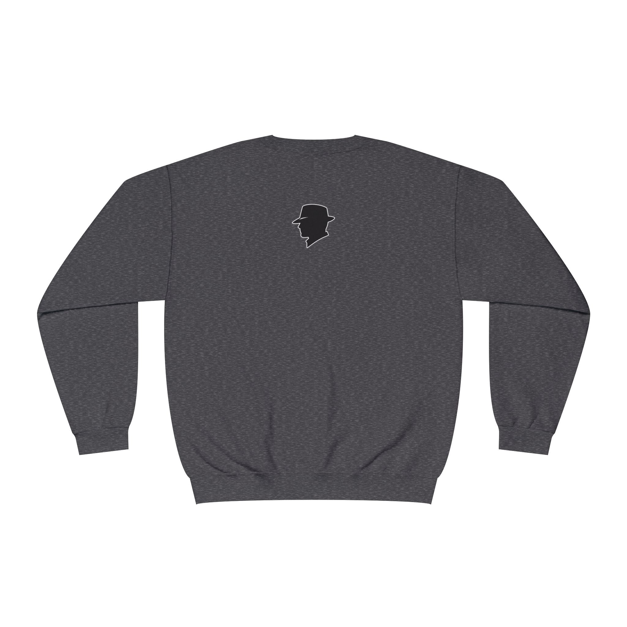 Mystery Noir Crewneck Sweatshirt — 'I Know Things' Silhouette Design