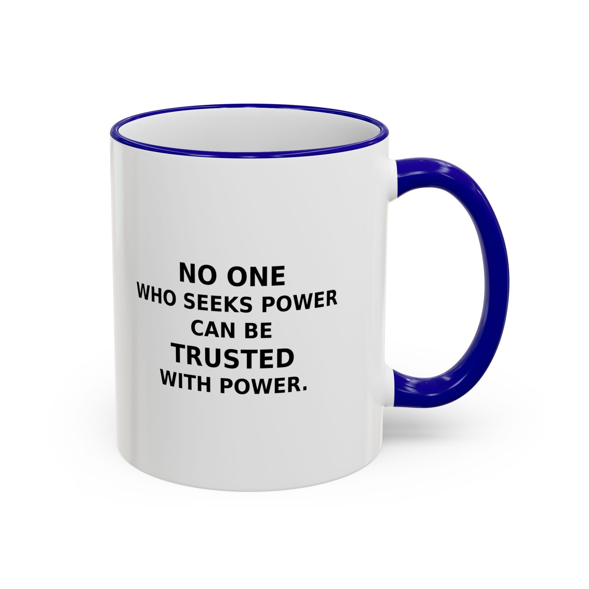 Accent Rim & Handle Mug — 'No One Sees the Real Me' Vintage Silhouette Quote Coffee Cup (11oz/15oz)