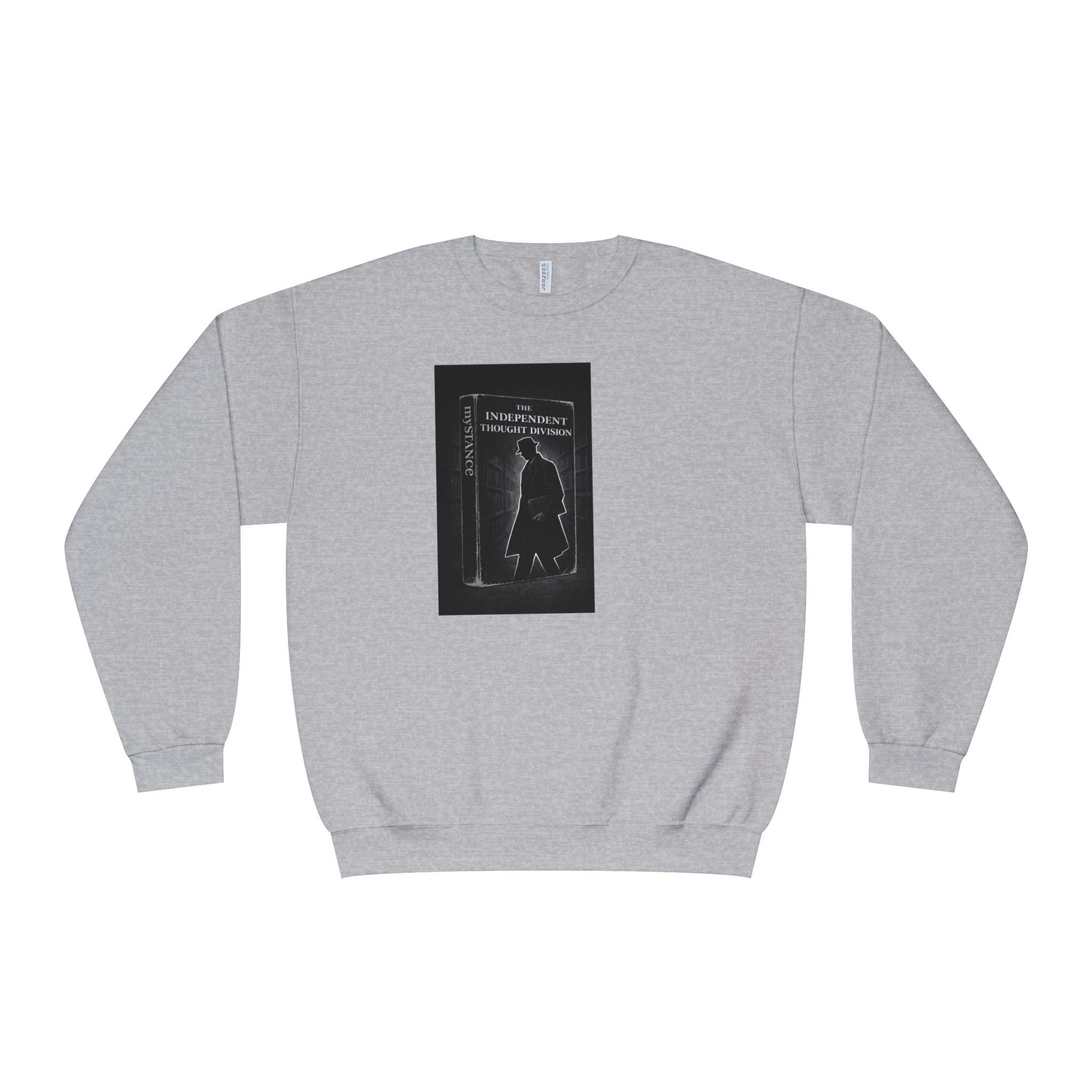 Mystery Noir Crewneck Sweatshirt — 'I Know Things' Silhouette Design