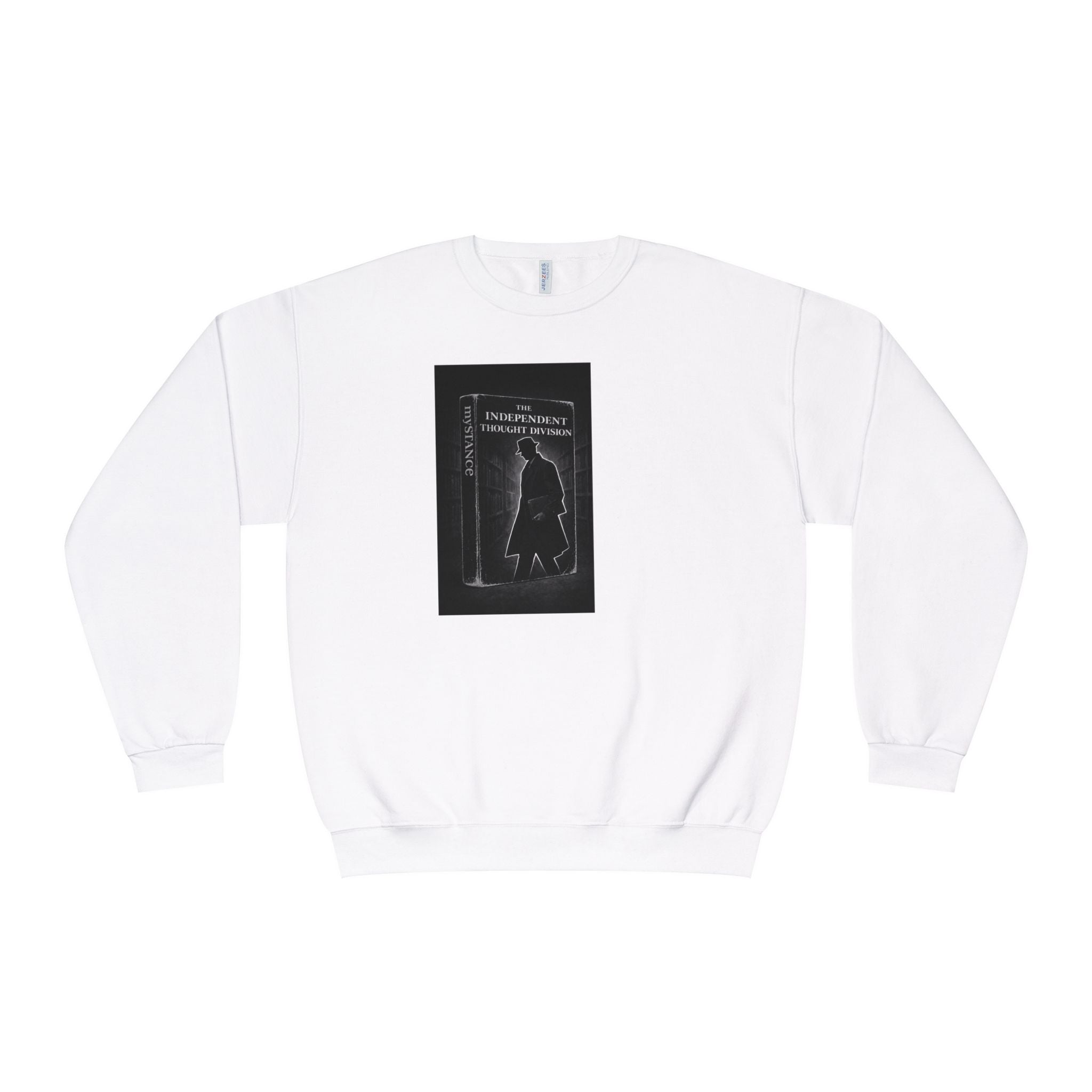 Mystery Noir Crewneck Sweatshirt — 'I Know Things' Silhouette Design